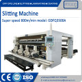 Slitting machine for film soft packing material